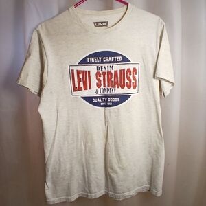 #503 Levi's Finely Crafted Denim Levi Strauss Gray T-Shirt Size Medium